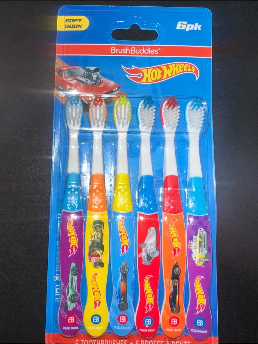 Hot Wheels Brush Buddies Kids Toothbrush 6-Pack -